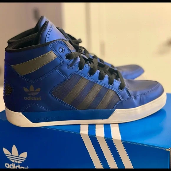 adidas Shoes Vintage Mens Adidas Hard Court Metallic Blue High - Main Image